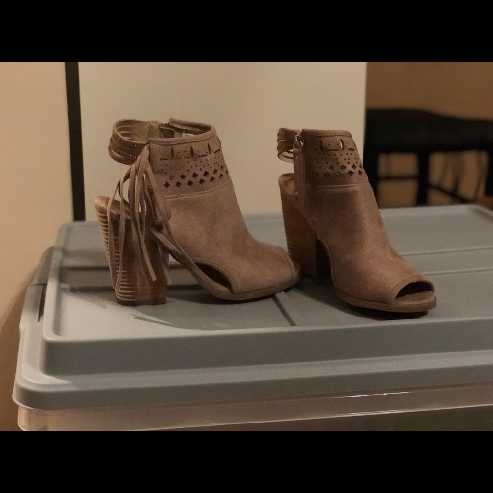 Open toe booties